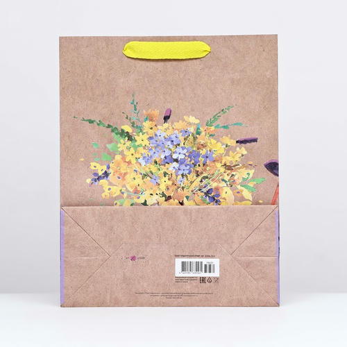 Пакет крафт "Летний букет" 26 х 32 х 12 см - 6 шт. — изображение 2