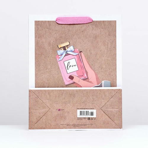 Пакет крафт "Love" 26 х 32 х 12 см - 6 шт. — изображение 2