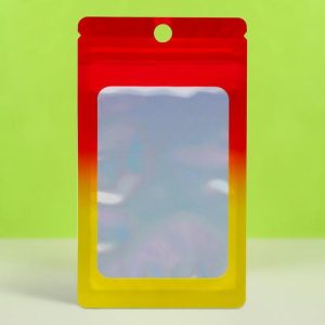 Пакет Зип-лок с окном, с еврослотом, огонь, 7,5 х 12 см - 100 шт.