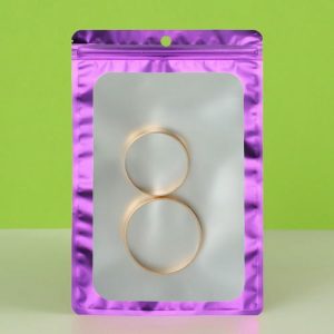 Пакет Зип-лок с окном, с еврослотом, фиолетовый, 16 х 22 см - 100 шт.