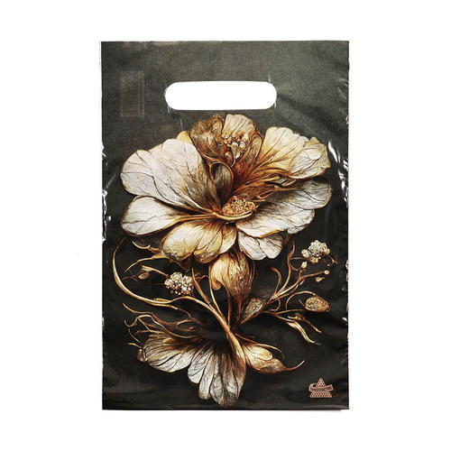 Пакет "Ювелирный цветок", полиэтиленовый с вырубной ручкой, 19,5*29,5 см, 30 мкм - 100 шт.