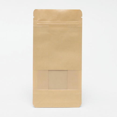 Пакет Zip-lock Крафт с плоским дном, прямоугольное окно, 12 х 22 см - 50 шт. — изображение 2