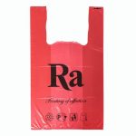 Пакет майка полиэтиленовый 30 + 16 х 53 см, 18 мкм, красный "Ra" - 100 шт.